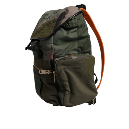 Dolce & Gabbana Military Green Camo Backpack Bag Drawstring Closure