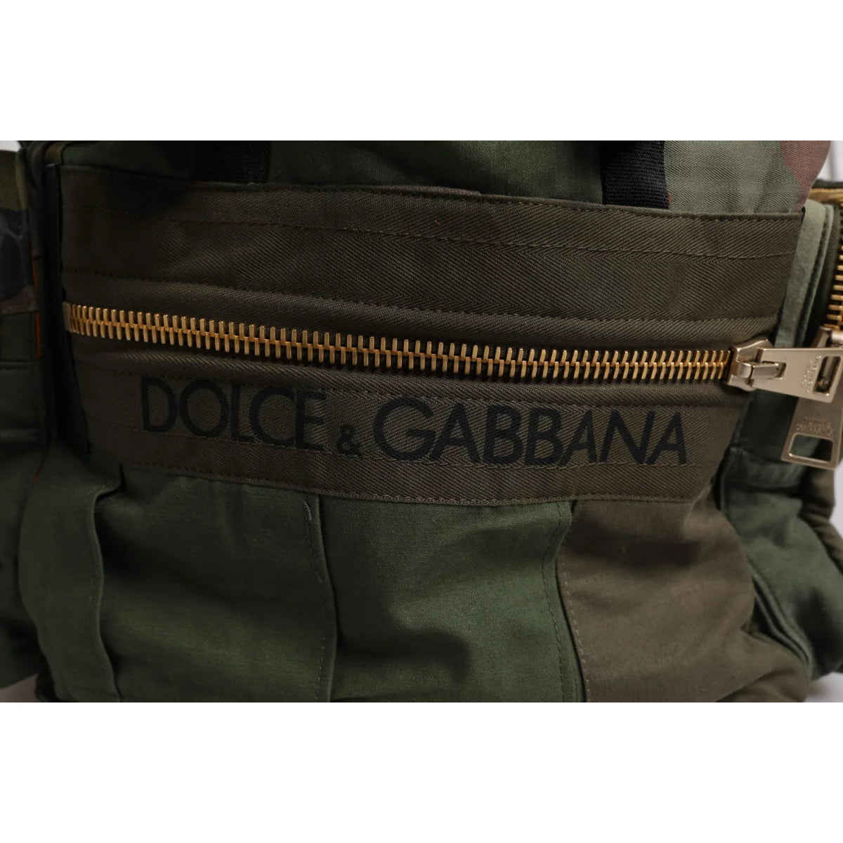 Dolce & Gabbana Military Green Camo Backpack Bag Drawstring Closure