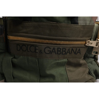 Dolce & Gabbana Military Green Camo Backpack Bag Drawstring Closure