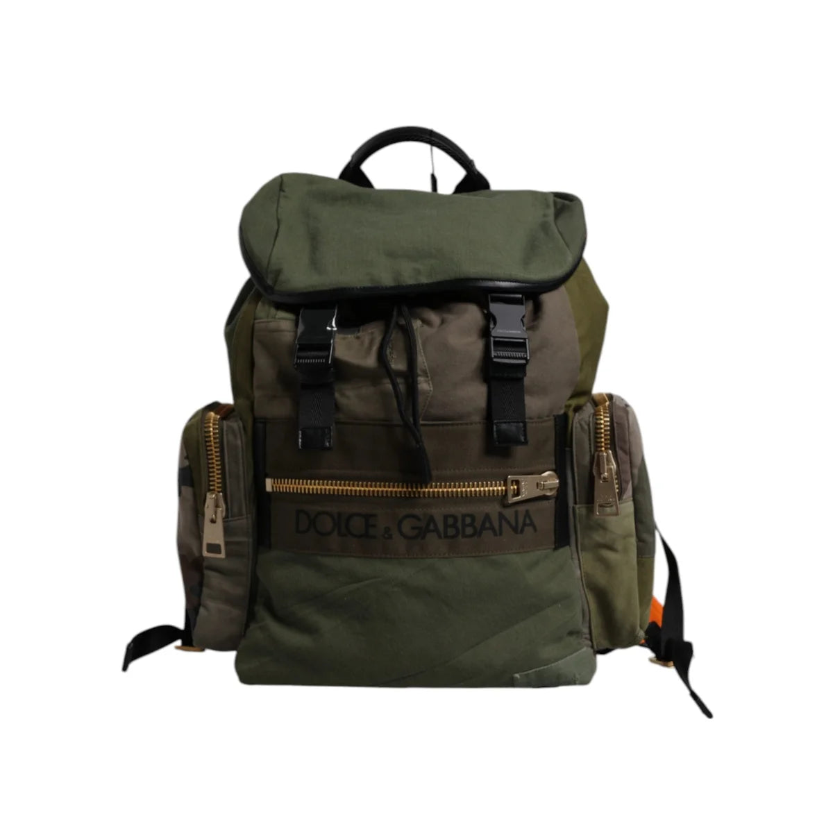 Dolce Gabbana Military Green Camo Backpack with Drawstring Closure &