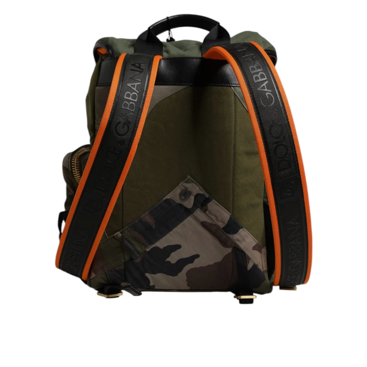 Dolce Gabbana Military Green Camo Backpack with Drawstring Closure &