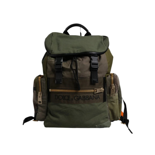 Dolce Gabbana Military Green Camo Backpack with Drawstring Closure &
