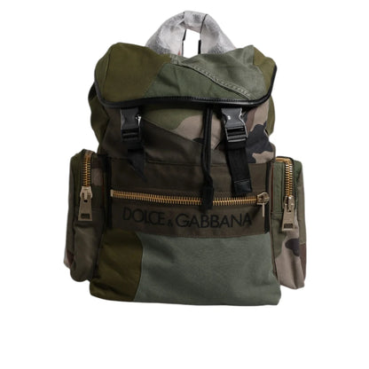 Dolce & Gabbana Military Green Camo Backpack with Internal Pockets