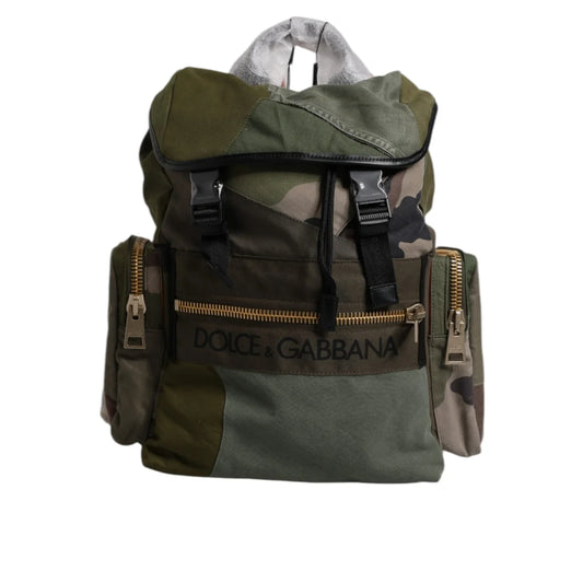 Dolce & Gabbana Military Green Camo Backpack with Internal Pockets