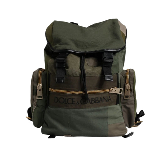 Dolce & Gabbana Military Green Camo Drawstring Backpack