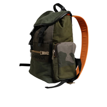 Dolce & Gabbana Military Green Camo Drawstring Closure Backpack