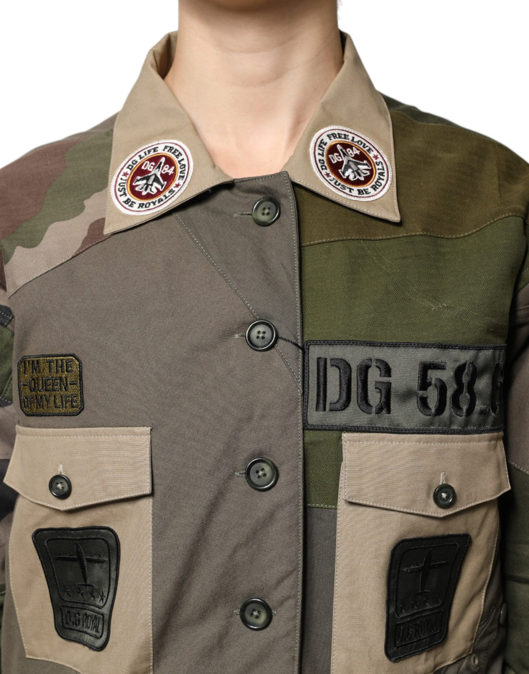 Dolce &amp; Gabbana Coats Jackets - Military Green Cotton Button Down Jacket