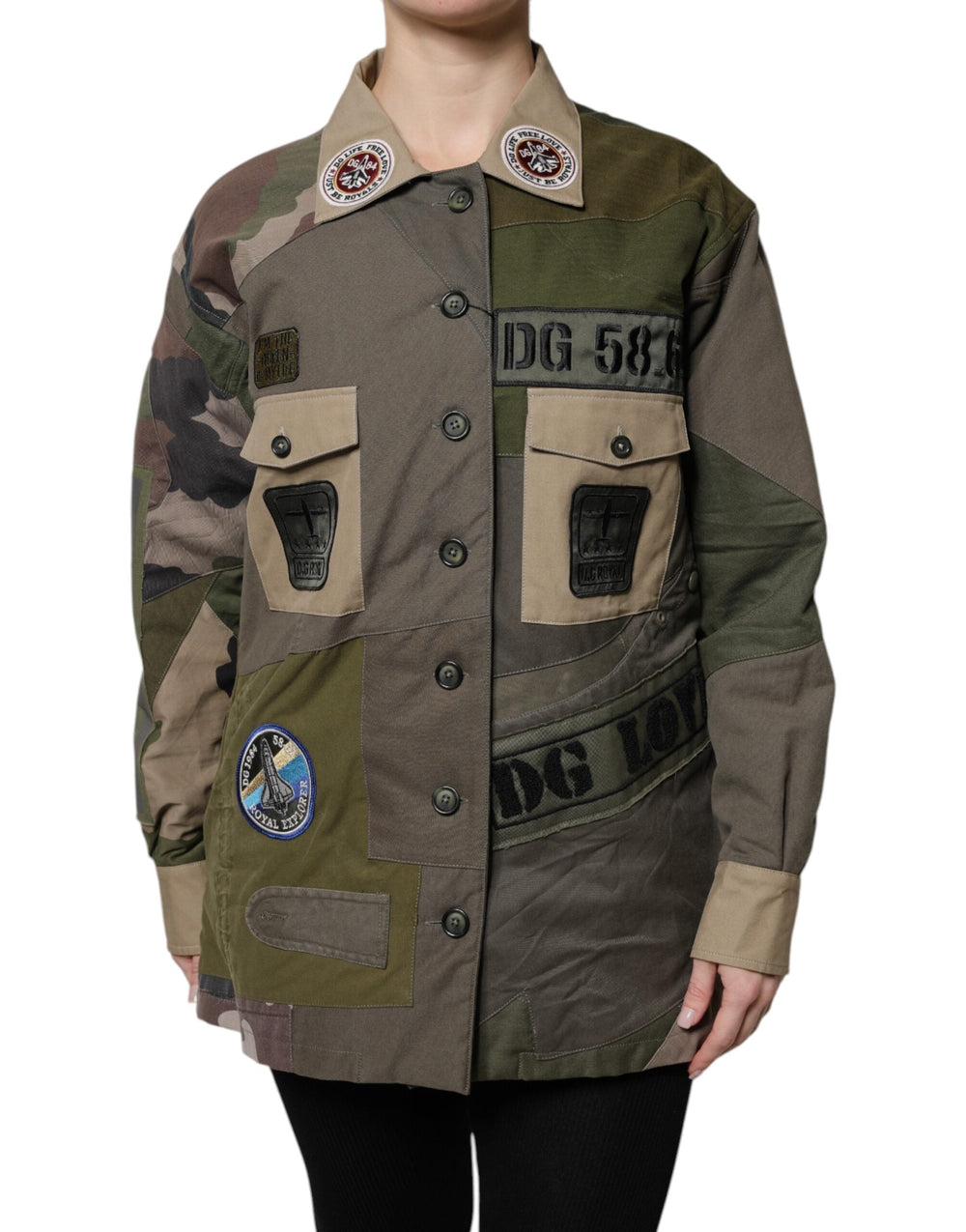 Dolce & Gabbana Coats Jackets - Military Green Cotton Button Down Jacket