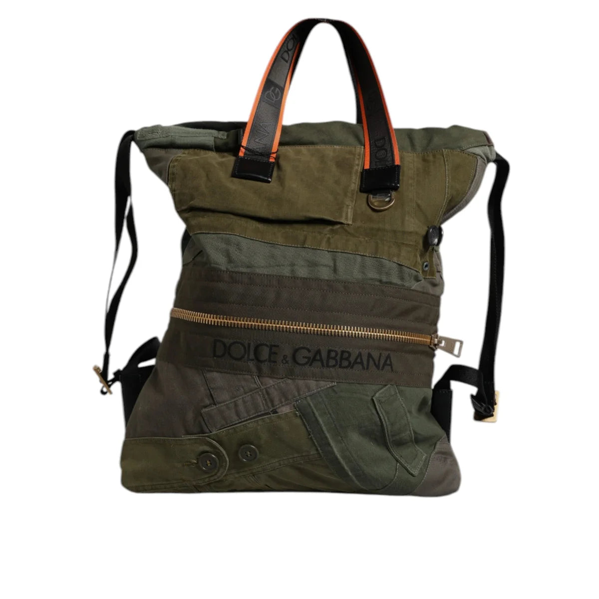 Dolce Gabbana Military Green Drawstring Closure Backpack &