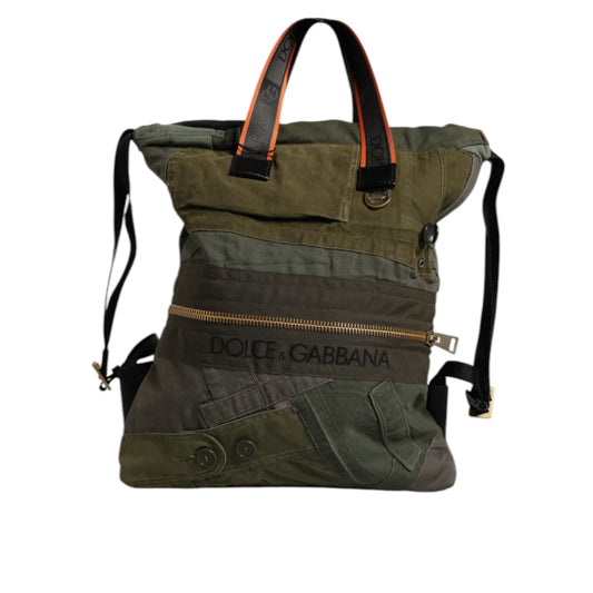 Dolce Gabbana Military Green Drawstring Closure Backpack &