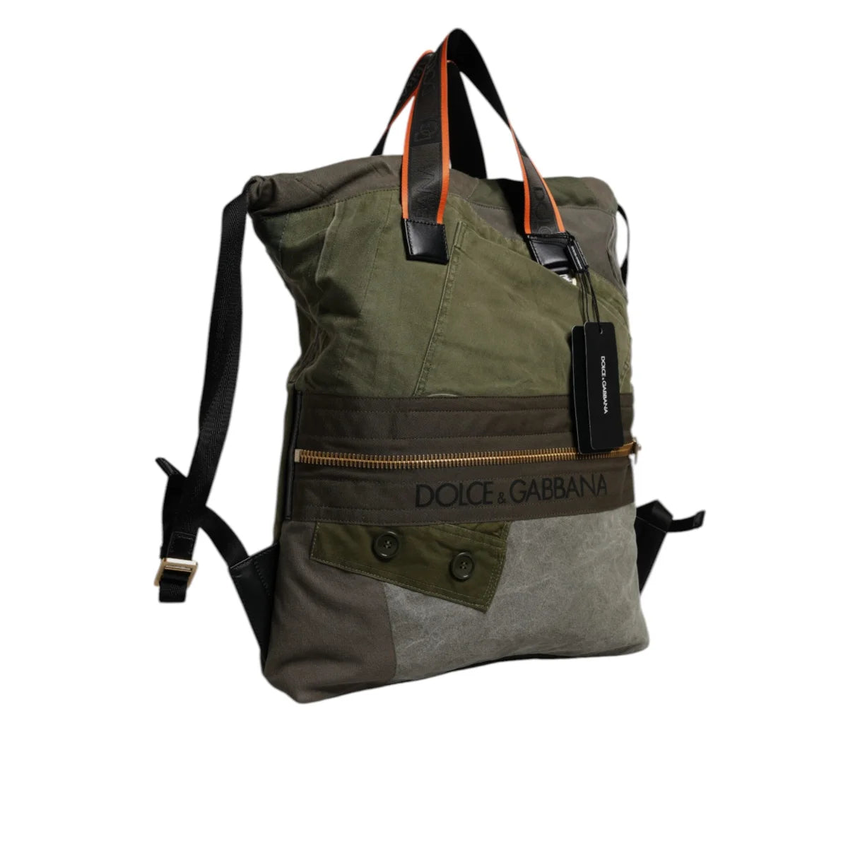 Dolce Gabbana Military Green Drawstring Closure Backpack &