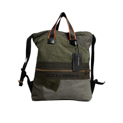 Dolce Gabbana Military Green Drawstring Closure Backpack &