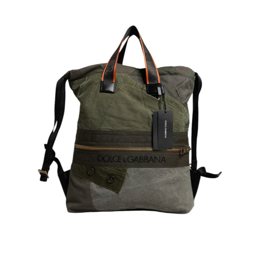 Dolce Gabbana Military Green Drawstring Closure Backpack &