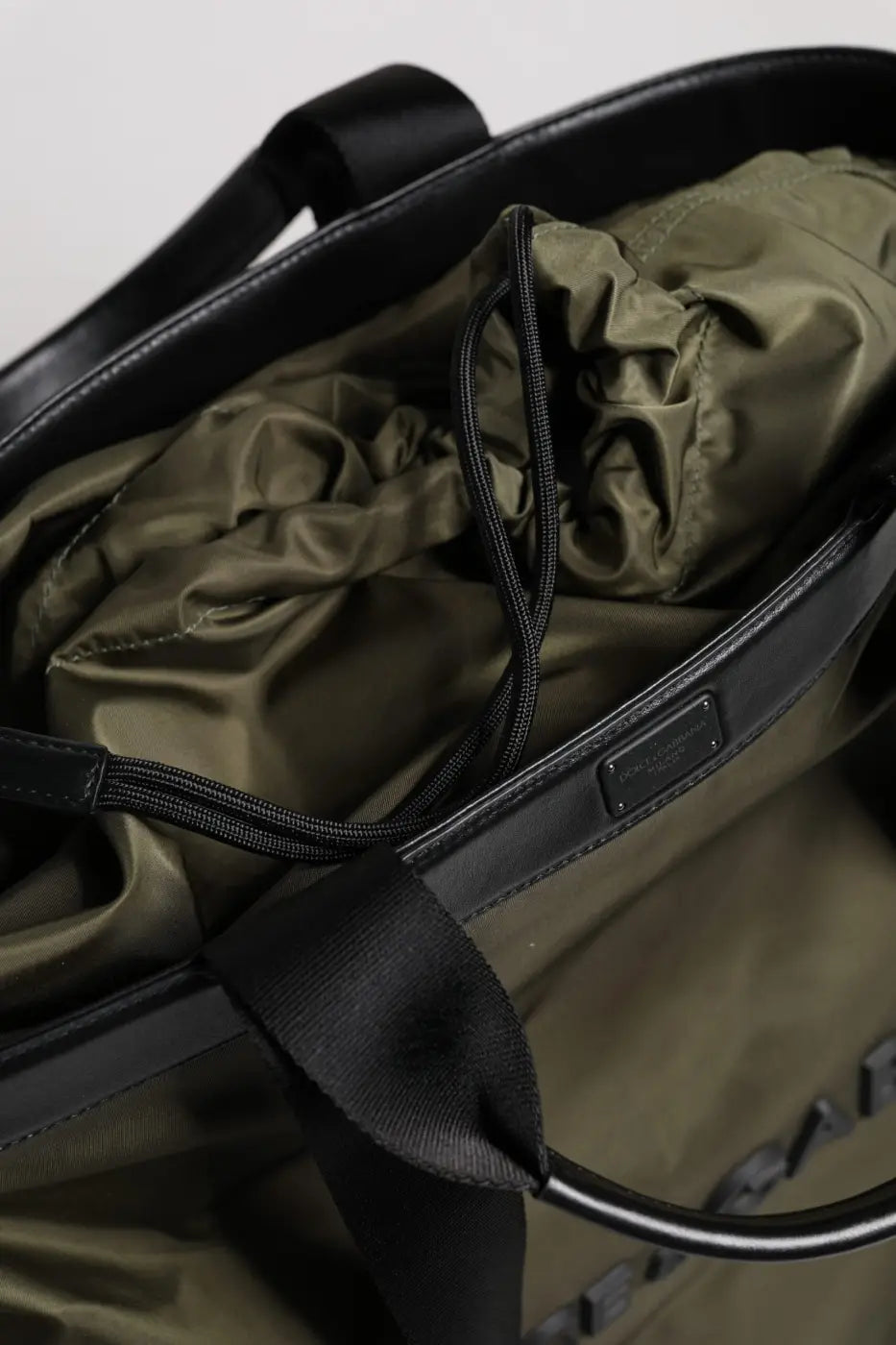 Dolce &amp; Gabbana Military Green Nylon Shoulder Strap Tote Bag