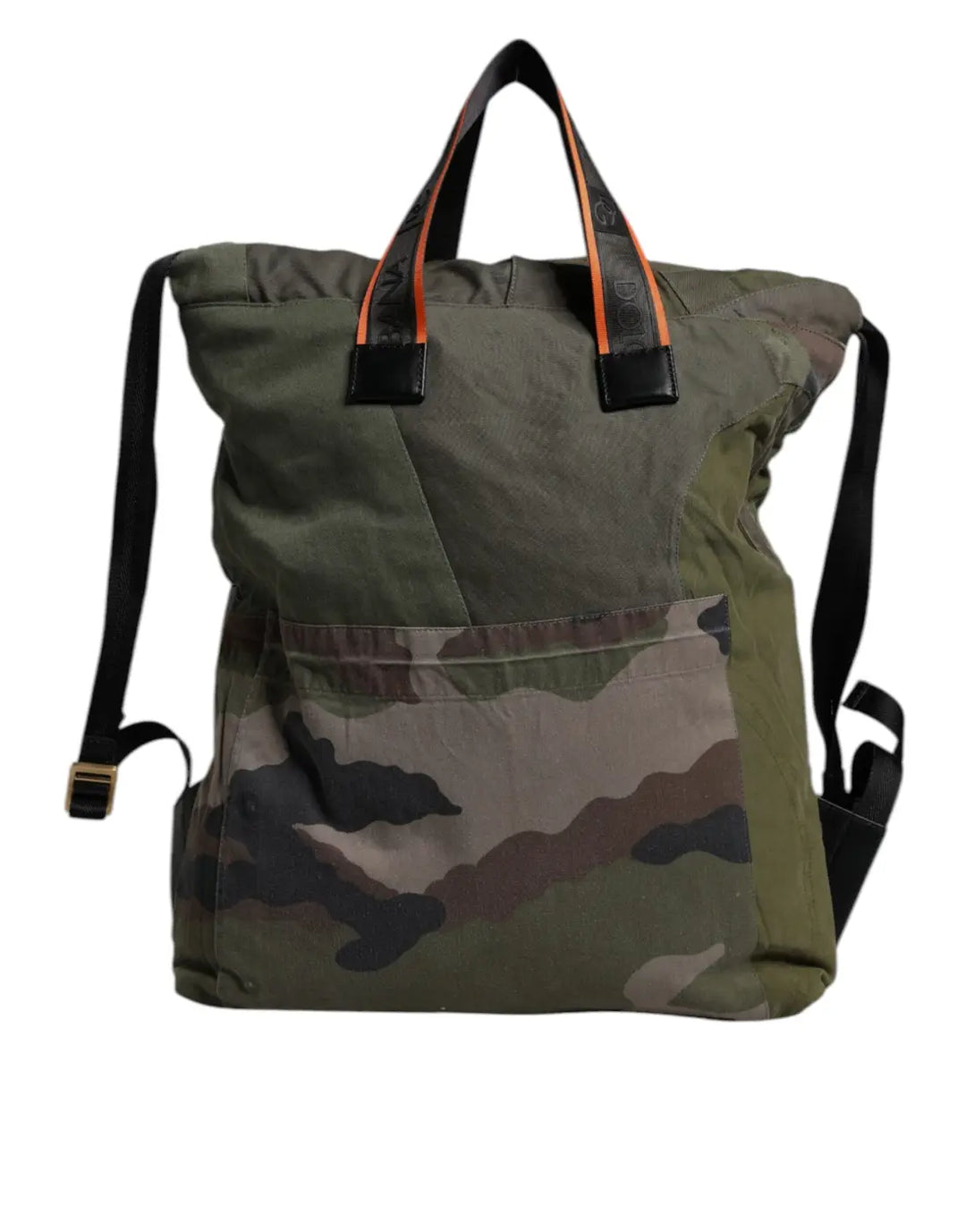 Dolce &amp; Gabbana Military Green Patchwork Rucksack Backpack Bag