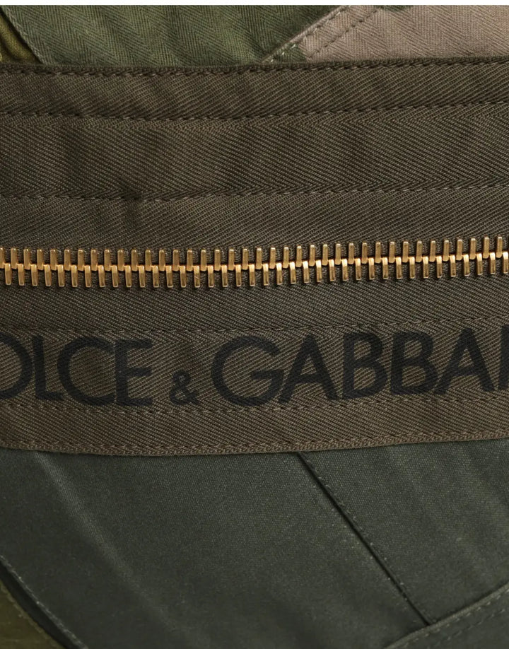 Dolce &amp; Gabbana Military Green Patchwork Rucksack Backpack Borse Men Bag