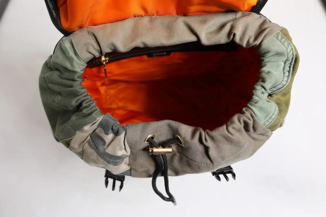 Dolce &amp; Gabbana Military Green Patchwork School Backpack Bag