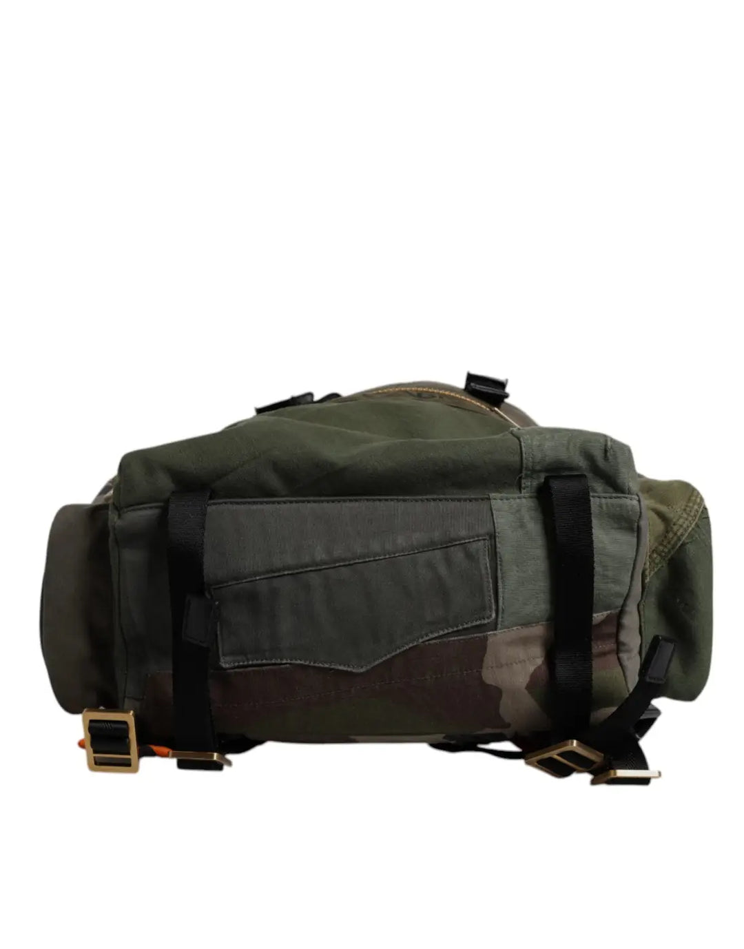 Dolce &amp; Gabbana Military Green Patchwork Travel Backpack Bag