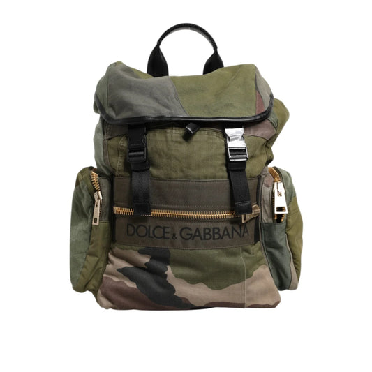 Dolce & Gabbana Military Green Rucksack with Drawstring Closure