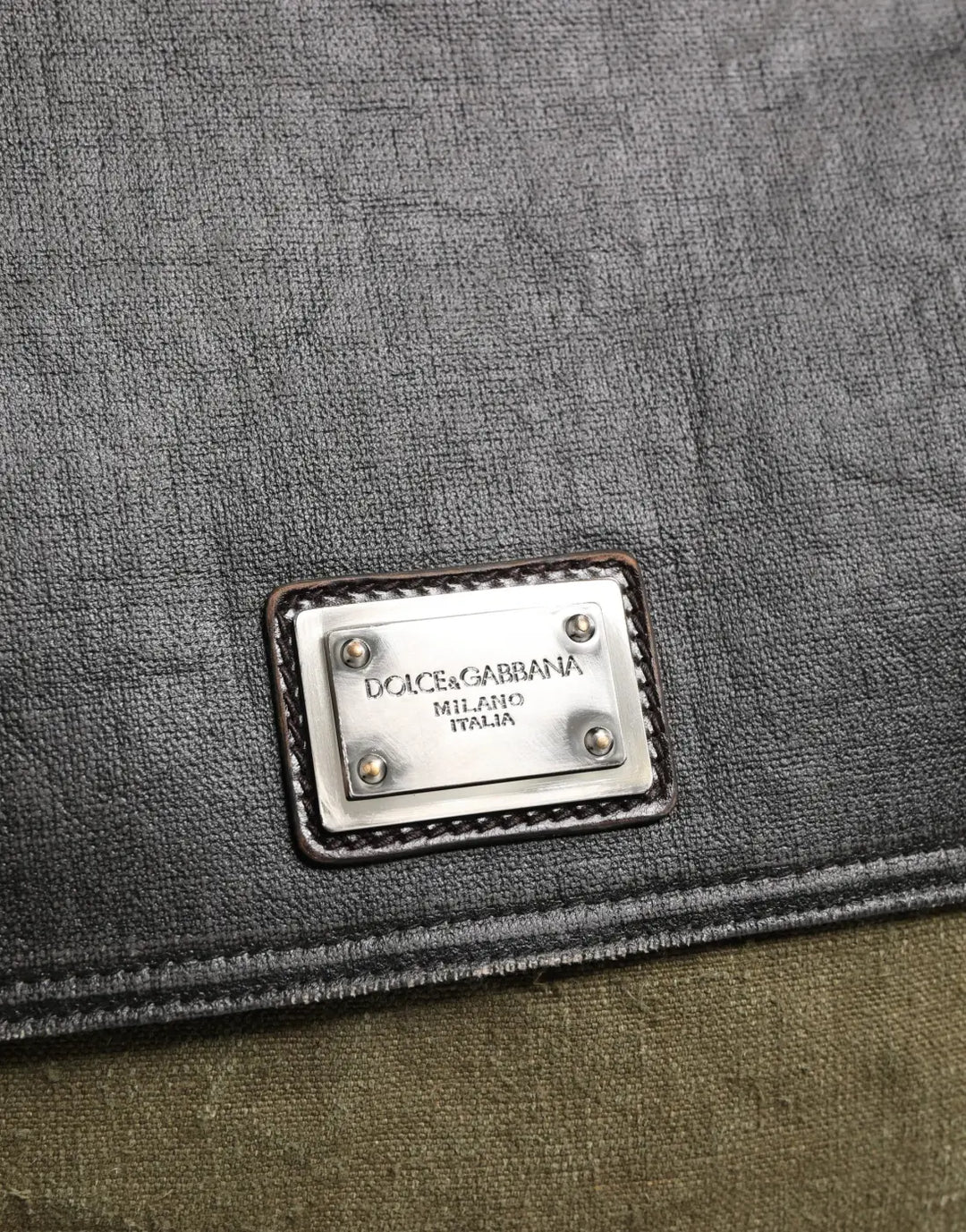 Dolce &amp; Gabbana Military Green Two Tone Messenger Shoulder Borse Men Bag