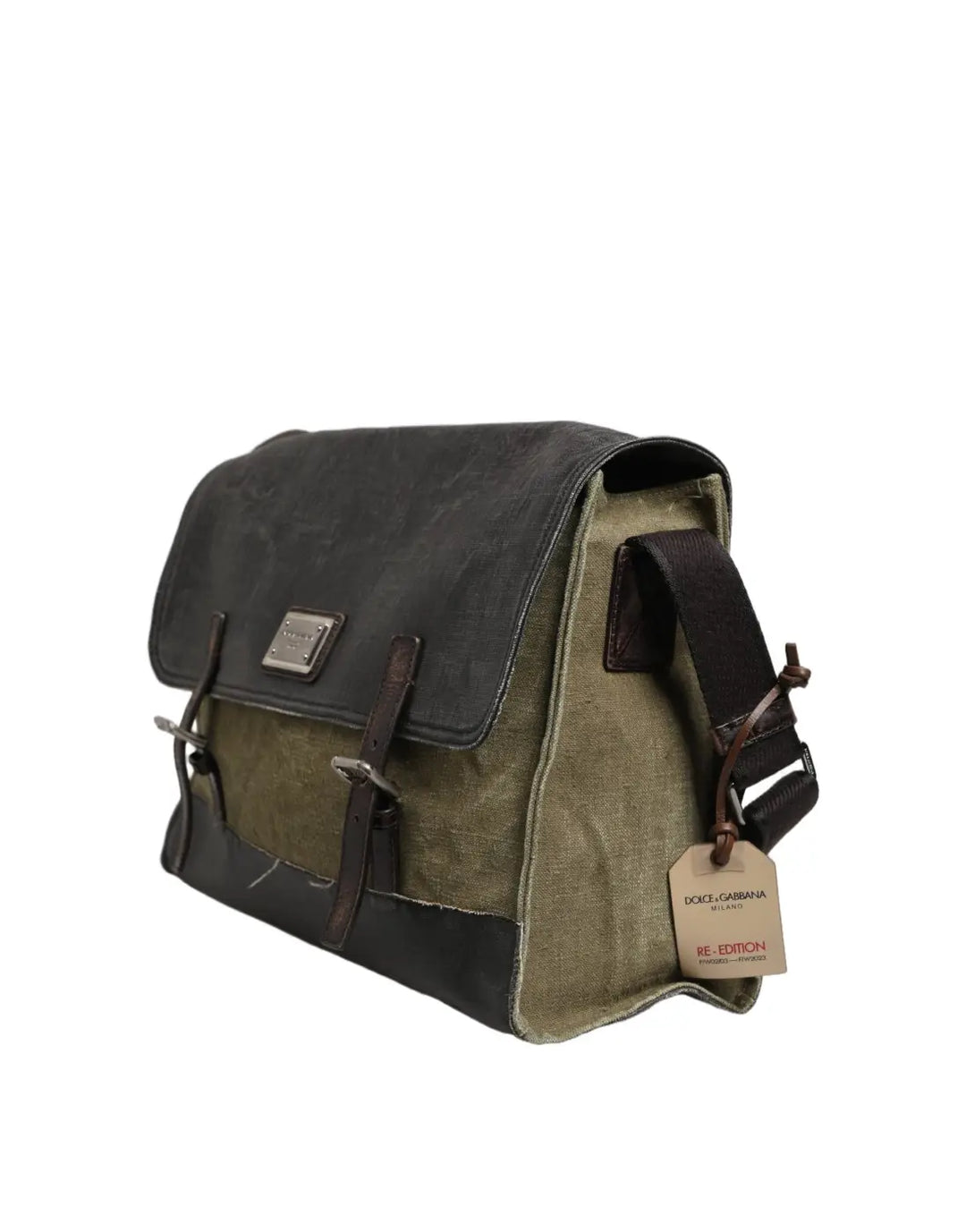 Dolce &amp; Gabbana Military Green Two Tone Messenger Shoulder Borse Men Bag