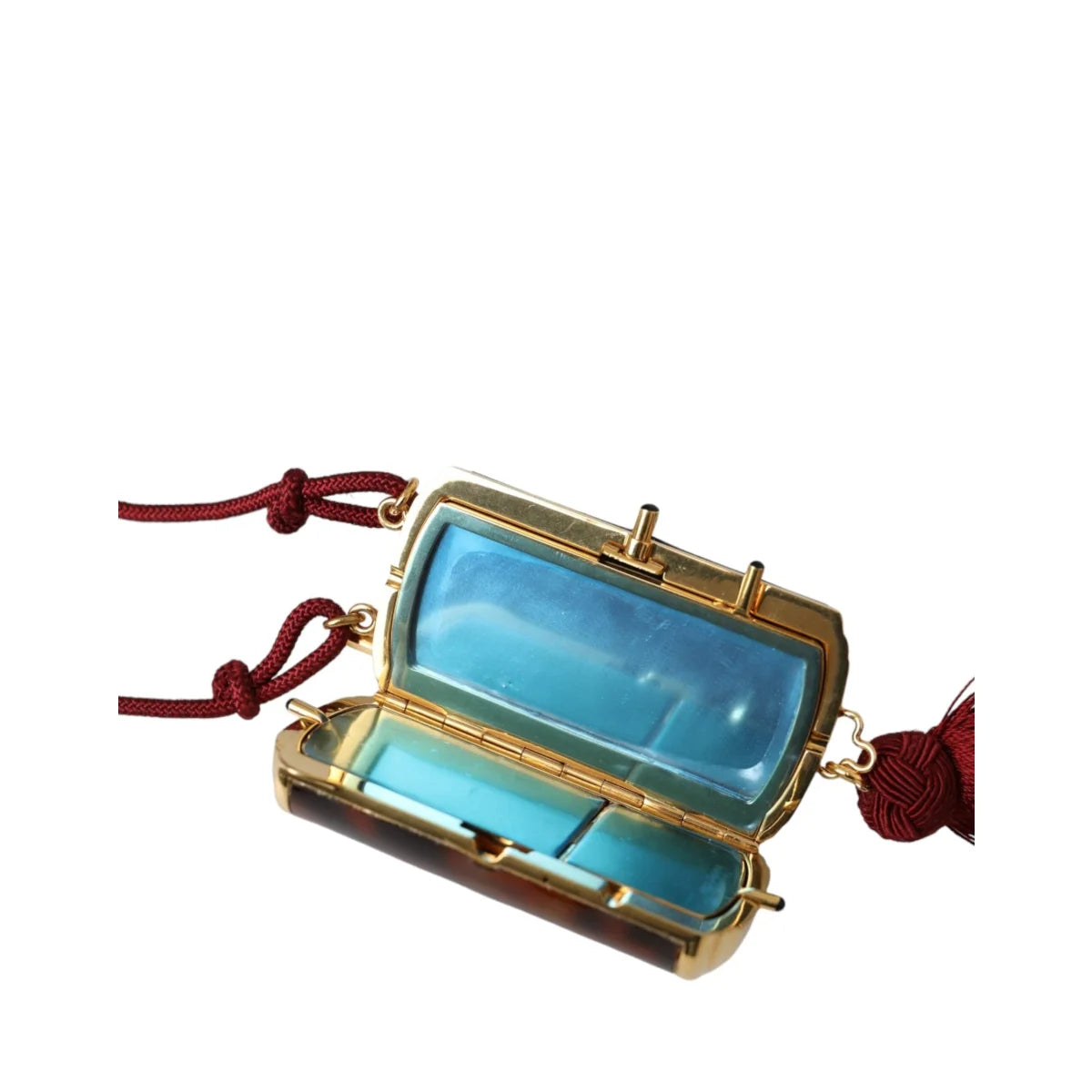 Dolce and Gabbana Mini Mirror Tassel Neck Strap Luxe Accessory &