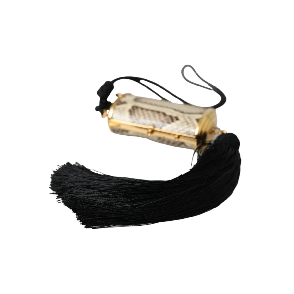 Dolce and Gabbana Mini Mirror Tassel Neck Strap Necklace Glam &