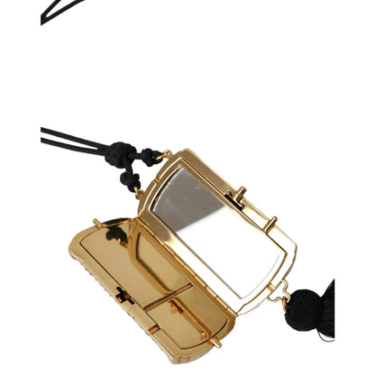 Dolce and Gabbana Mini Mirror Tassel Neck Strap Necklace Glam &