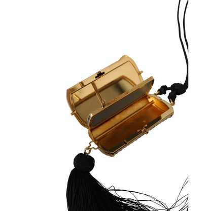 Dolce and Gabbana Mini Mirror Tassel Neck Strap Necklace Glam &