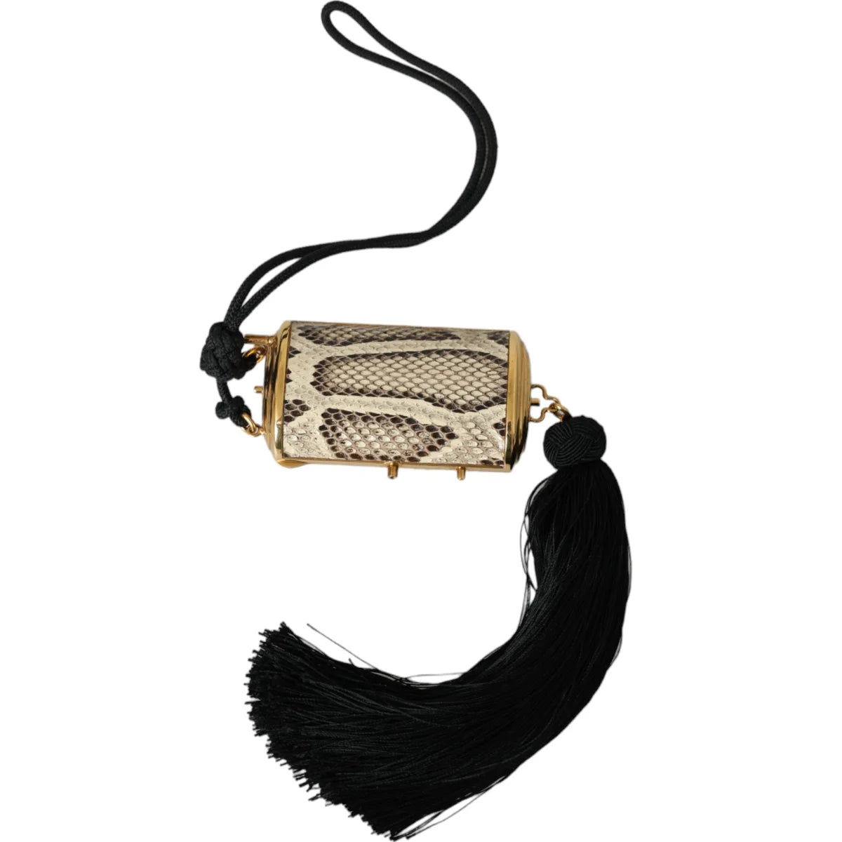 Dolce and Gabbana Mini Mirror Tassel Neck Strap Necklace Glam &