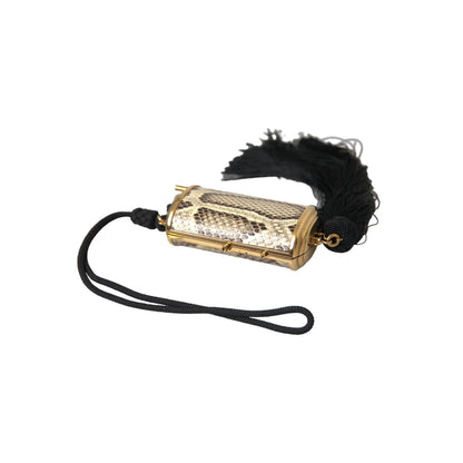 Dolce and Gabbana Mini Mirror Tassel Neck Strap Necklace Glam &