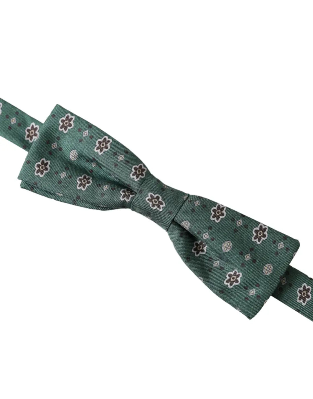 Dolce &amp; Gabbana Mint Green Floral Adjustable Neck Men Bow Tie