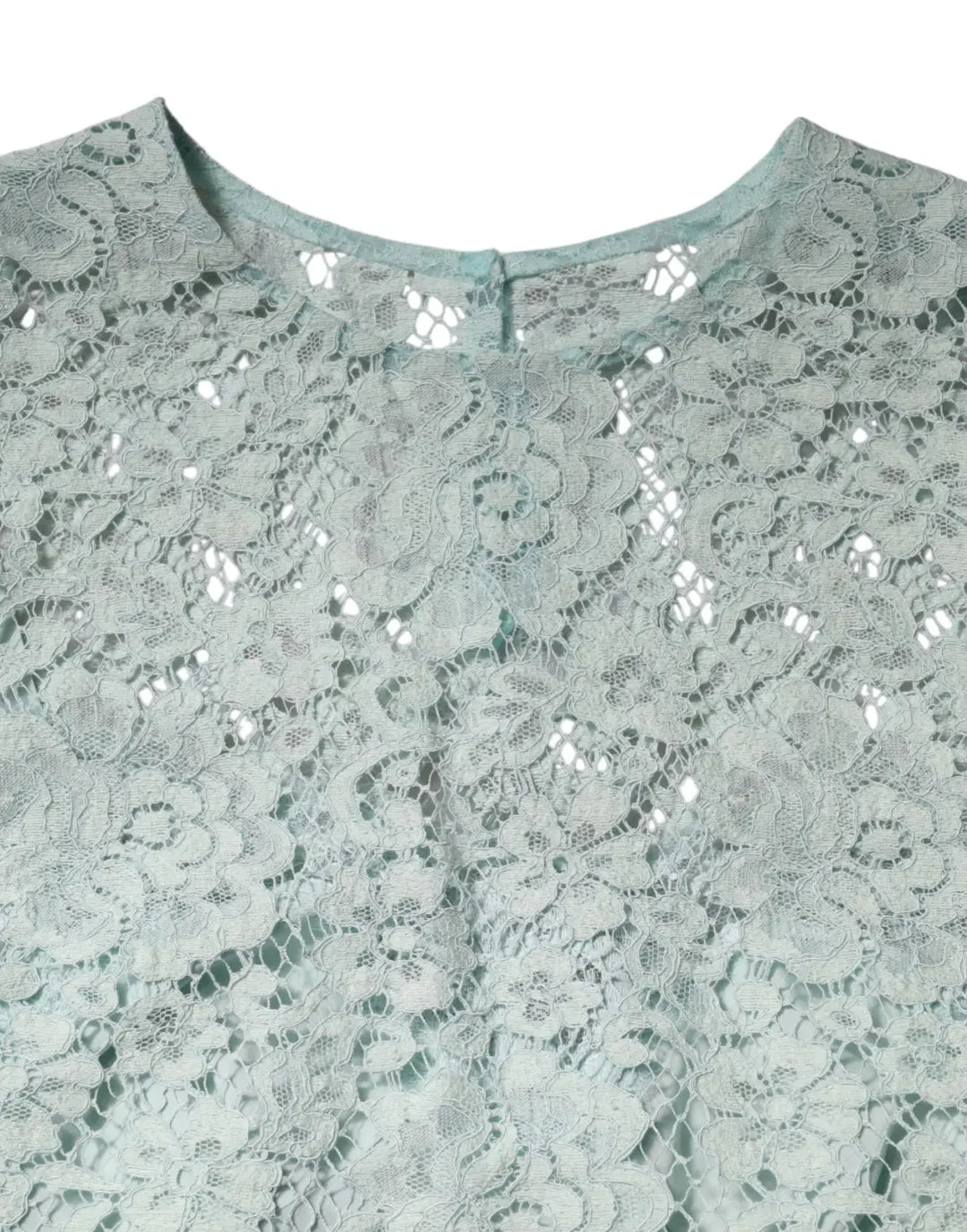Dolce &amp; Gabbana Mint Green Floral Lace Cotton Blouse Top