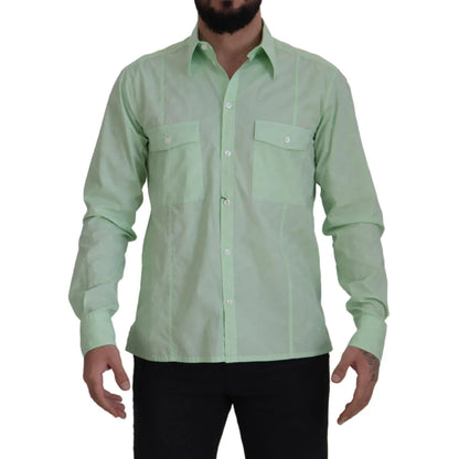 Dolce & Gabbana Mint Green Long Sleeves Button Down Shirt