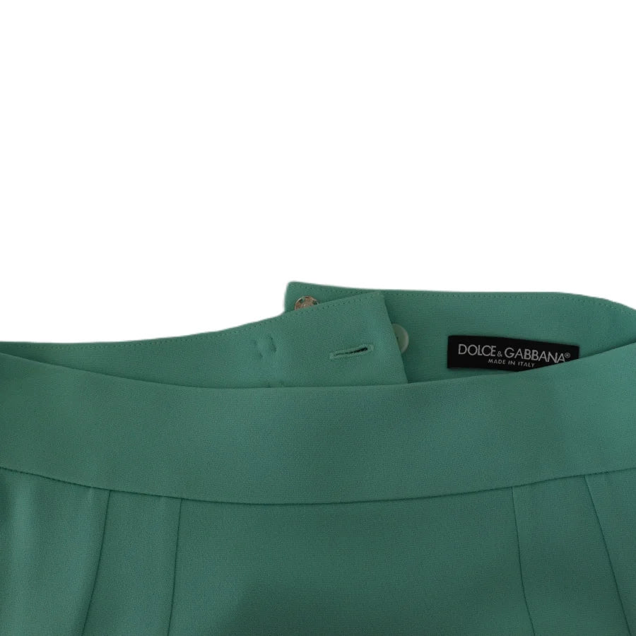 Dolce &amp; Gabbana Mint Green Viscose Pencil Cut Midi Skirt