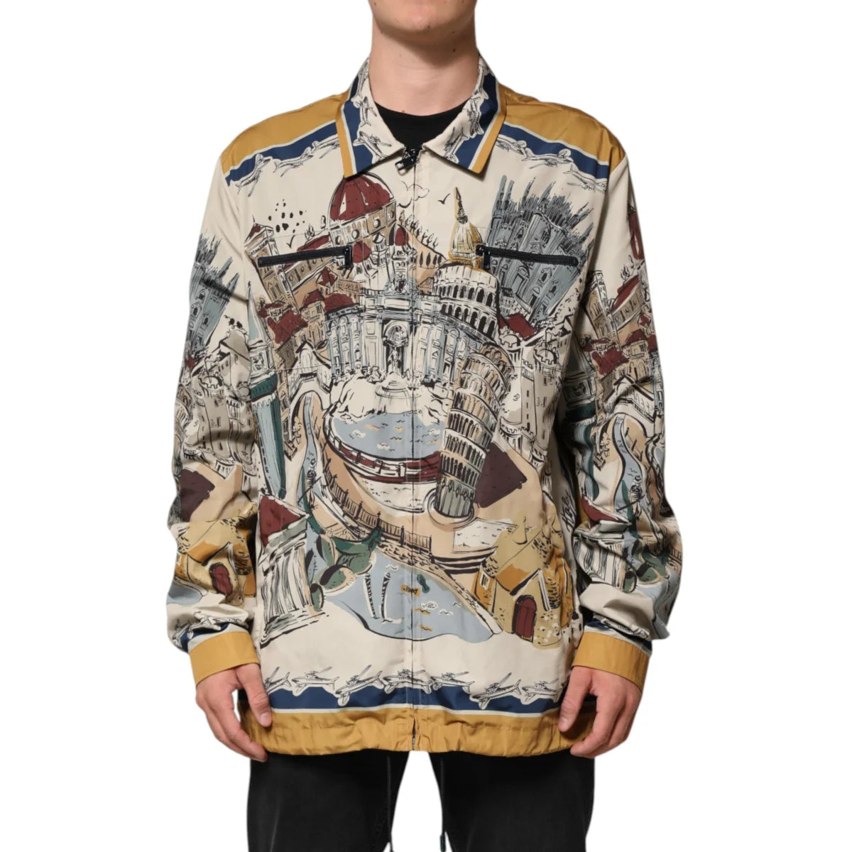 Dolce & Gabbana Motif Bomber Jacket Multicolor Italian Style