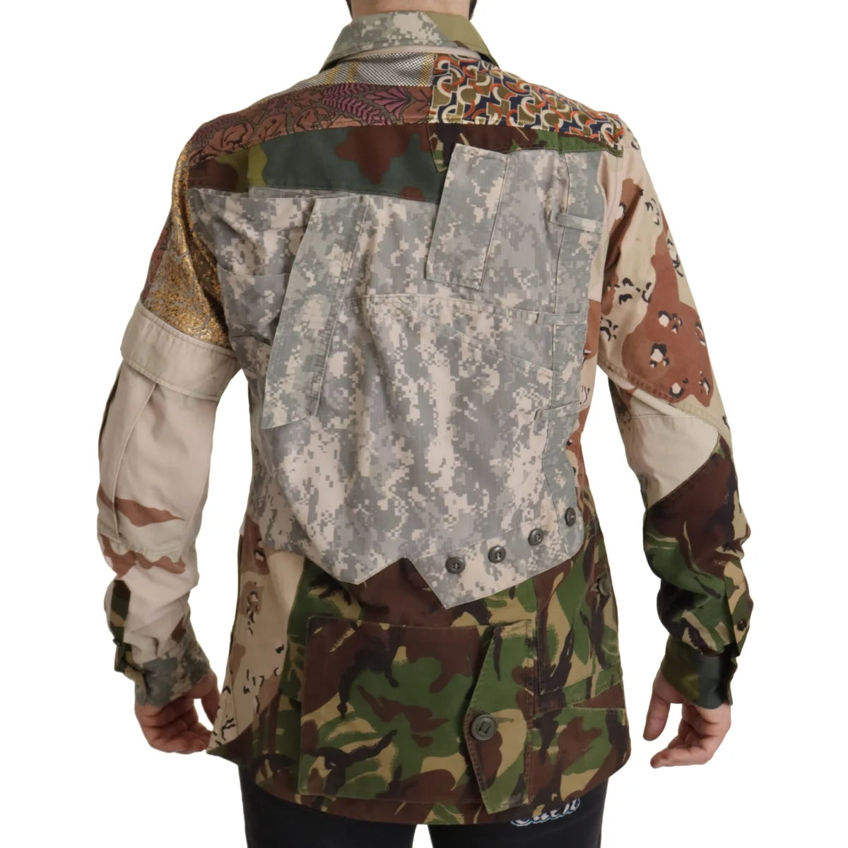 Dolce & Gabbana Multicolor Button Down Patchwork Shirt