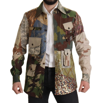 Dolce & Gabbana Multicolor Button Down Patchwork Shirt