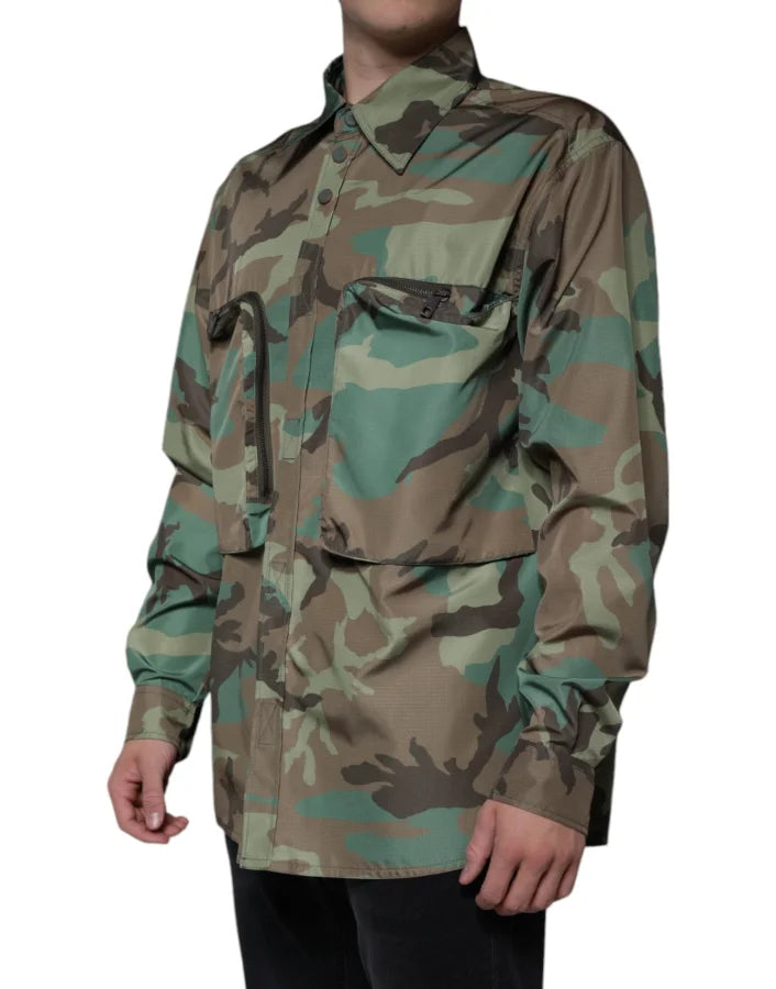 Dolce &amp; Gabbana Multicolor Camouflage Button Down Shirt