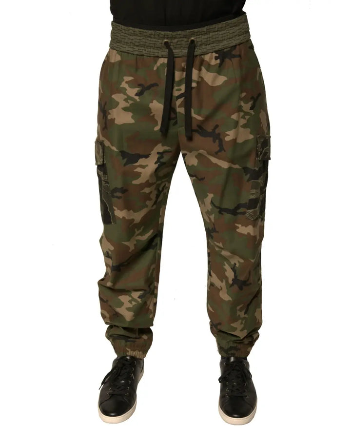 Dolce &amp; Gabbana Multicolor Camouflage Cargo Sweatpants Pants