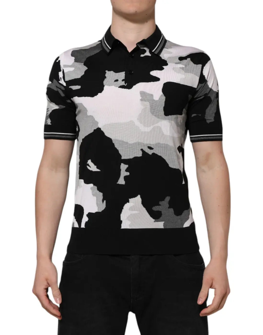 Dolce &amp; Gabbana Multicolor Camouflage Collared Polo T-shirt
