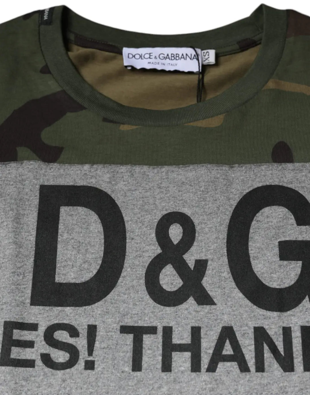 Dolce &amp; Gabbana Multicolor Camouflage Cotton Crew Neck T-shirt