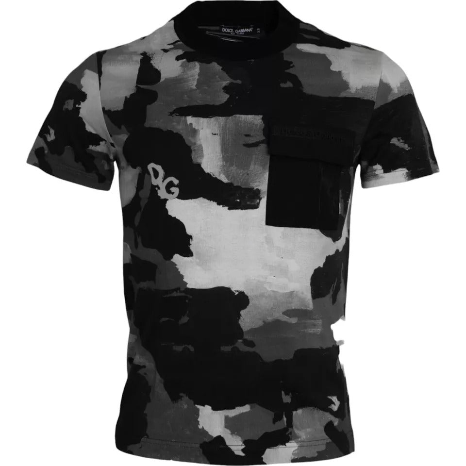 Dolce &amp; Gabbana Multicolor Camouflage Cotton Crewneck T-shirt