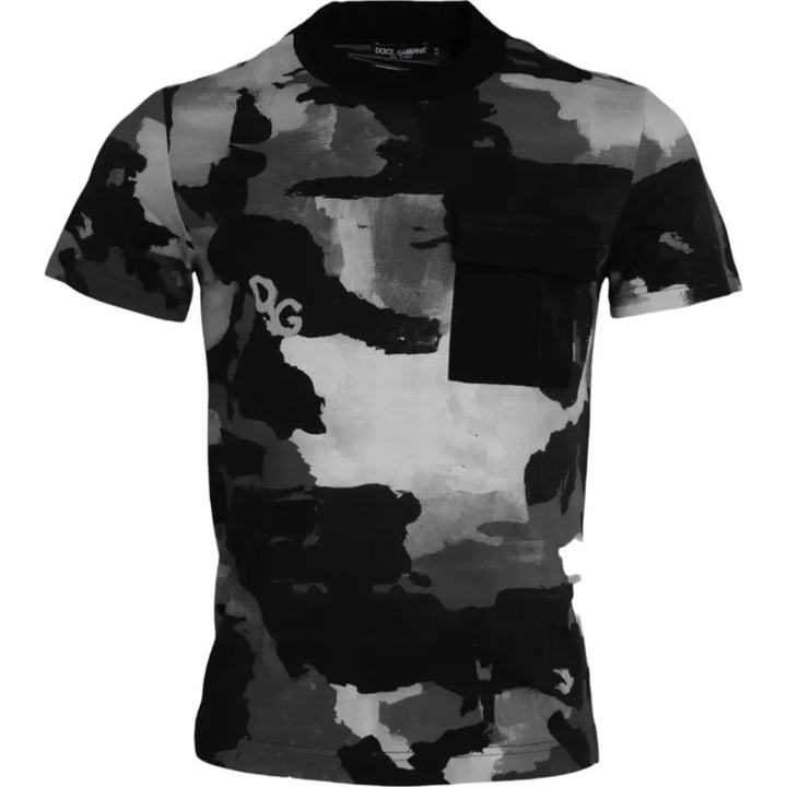 Dolce &amp; Gabbana Multicolor Camouflage Cotton Crewneck T-shirt
