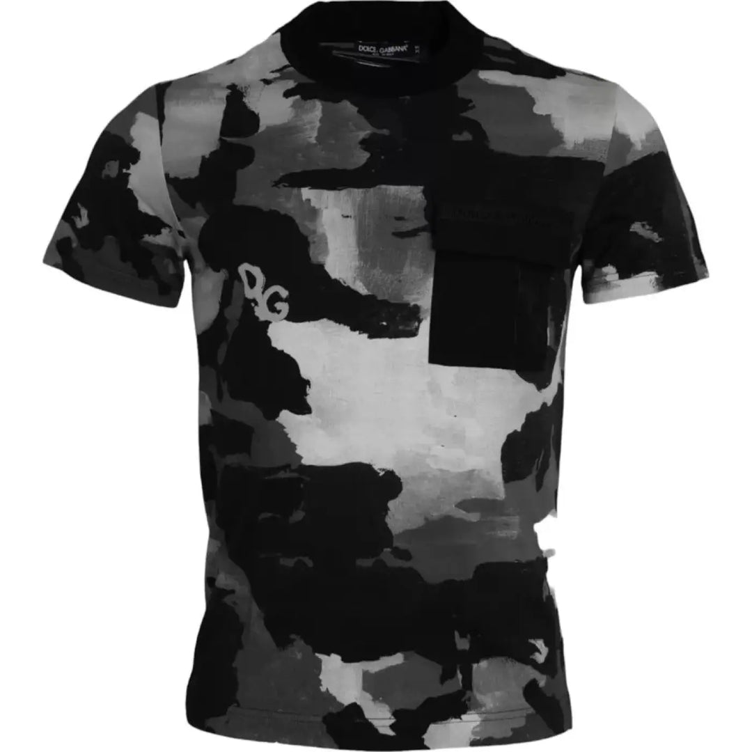 Dolce &amp; Gabbana Multicolor Camouflage Cotton Crewneck T-shirt
