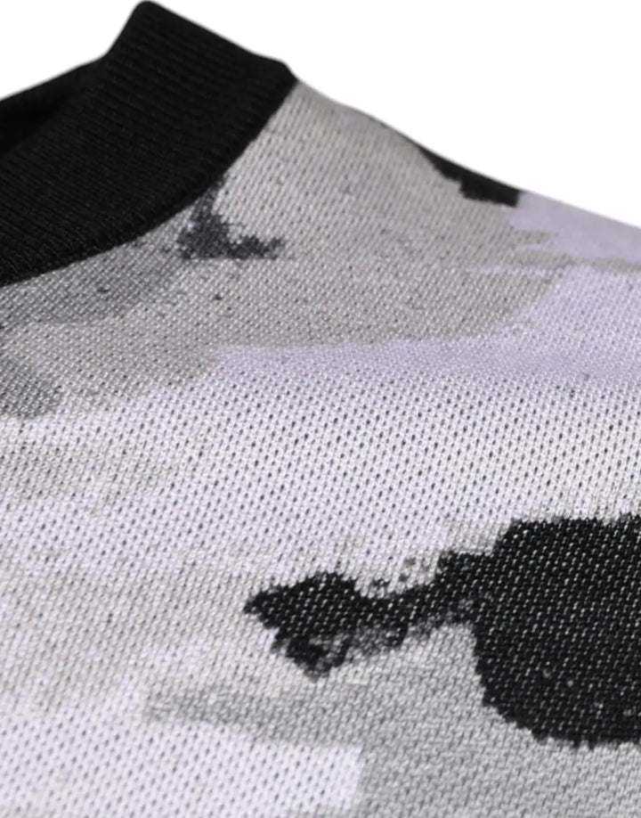 Dolce &amp; Gabbana Multicolor Camouflage Crew Neck Men Pullover Sweater