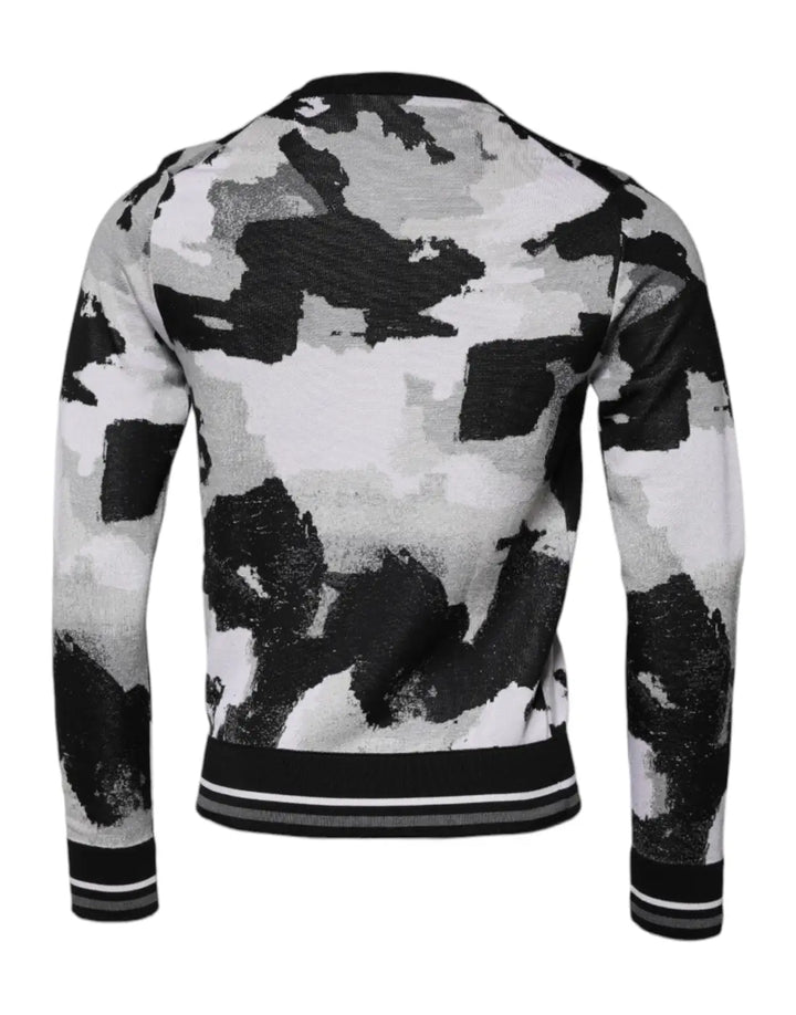 Dolce &amp; Gabbana Multicolor Camouflage Crew Neck Men Pullover Sweater