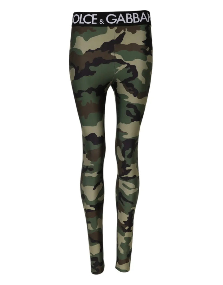 Dolce &amp; Gabbana Multicolor Camouflage DG Waist Leggings Pants