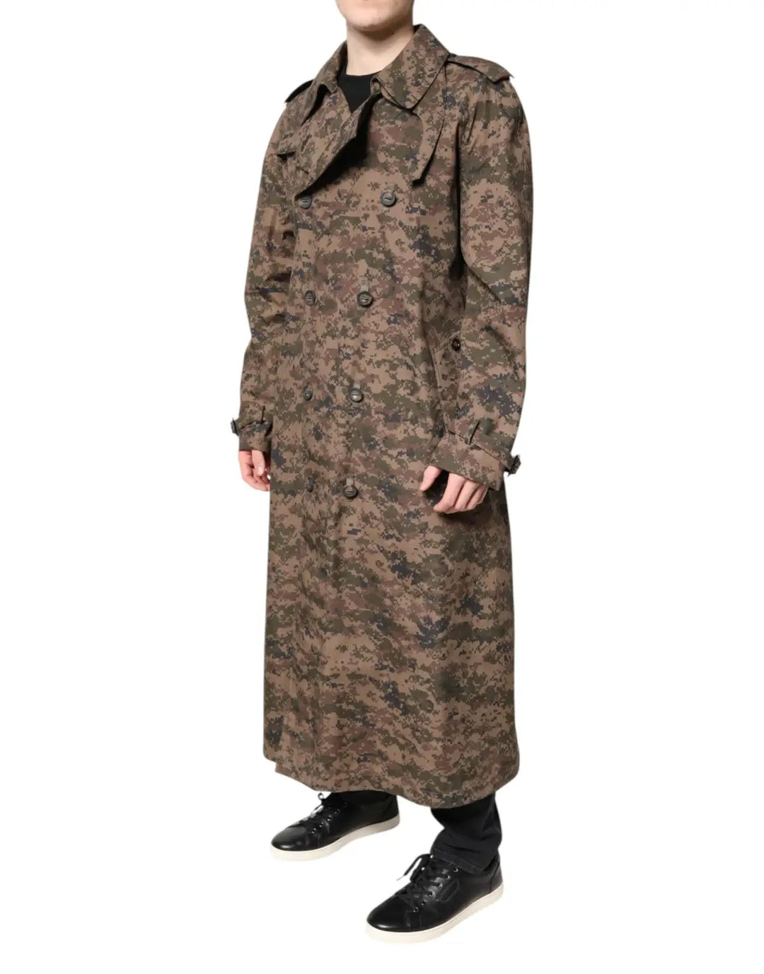Dolce &amp; Gabbana Multicolor Camouflage Double Breasted Coat Jacket
