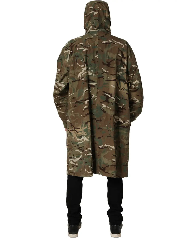 Dolce &amp; Gabbana Multicolor Camouflage Hooded Coat Jacket